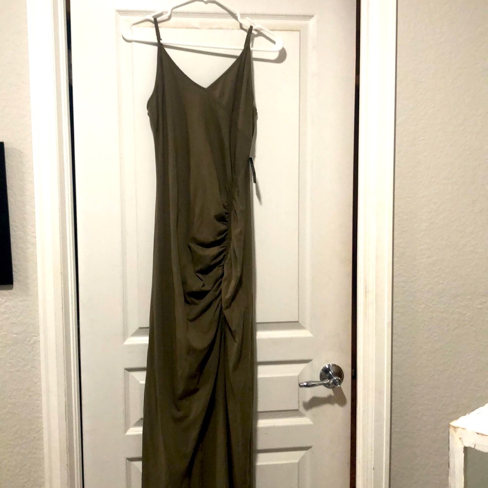 Army green maxi dress